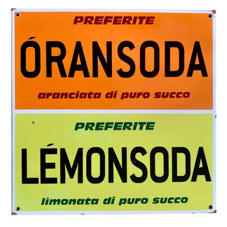 1990s Italian Advertising Soda Drink Sign