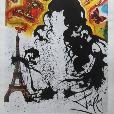 Original 1970 French National Railways Poster 'Paris' by Salvador Dali