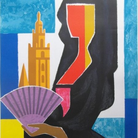 1963 Original Air France 'Spain' Poster by Guy Georget