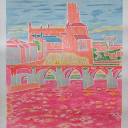Original 1955 French National Railways Poster Promoting the Languedoc Region