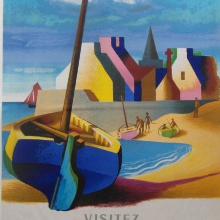 Original 1956 French National Railways Poster 'Visit Brittany'