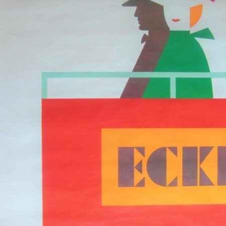 Original 1984 Large Tom Eckersley Exhibition Poster '50 Years of Poster Design for London Transport'