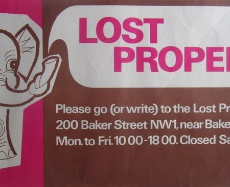 Original 1976 London Transport 'Lost Property' Banner Poster