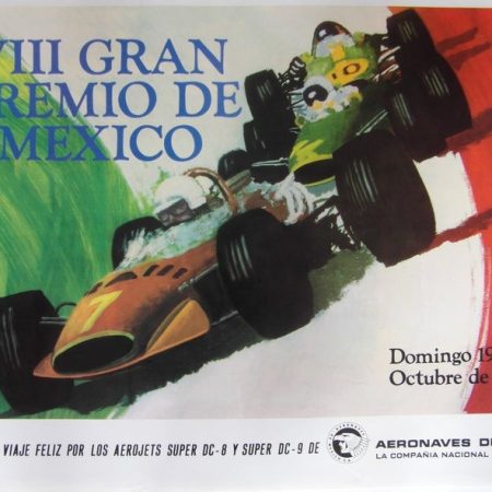 Original 1969 Mexico Grand Prix Poster Sold