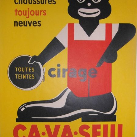 Original Art Deco 1930s French Advertising Poster for Shoe Cream