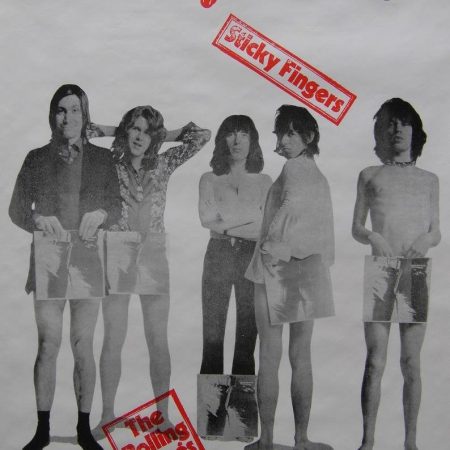 Original 1971 UK Rolling Stones Promotional Poster for the Album 'Sticky Fingers'