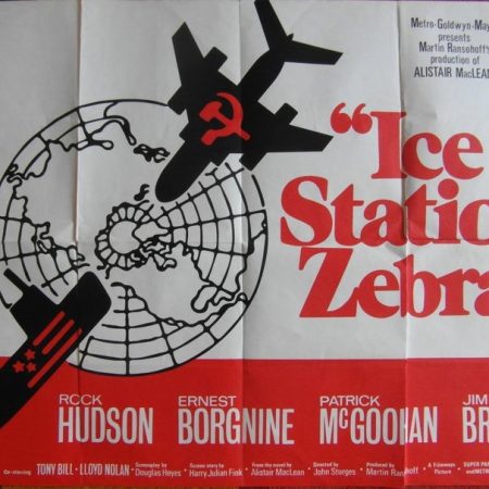 1968 Scarce First Release UK Quad poster for the Film 'Ice Station Zebra'.
