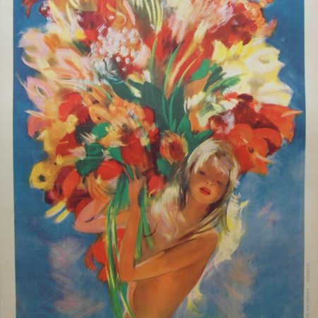 Original c1950 Monte Carlo Travel/Destination Poster by Jean Gabriel Domergue.