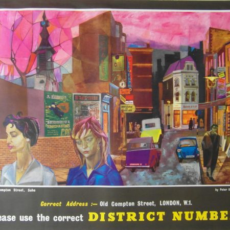 Original 1960s GPO 'Soho' London Post Office Poster