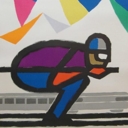 Original 1970 Guy Georget French Railways 'Winter Sports' Poster