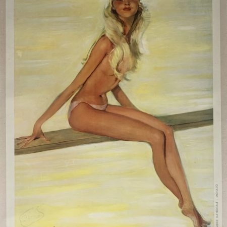 Original 1950s Poster Promoting Monte-Carlo by Jean-Gabriel Domergue
