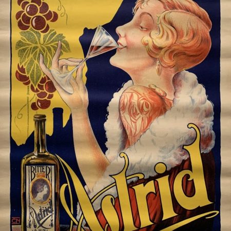 Original 1925 Advertising Poster for Bitter Astrid Liquor