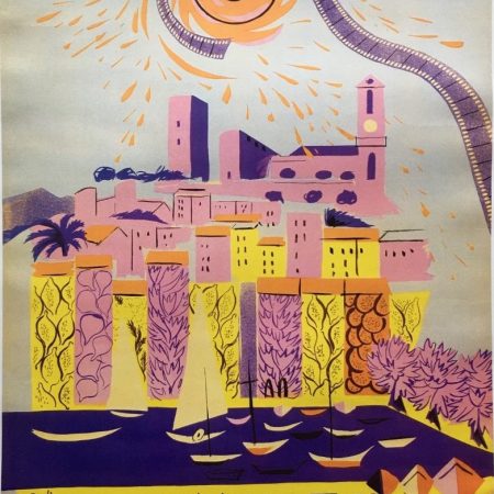 1960 Later Printing of a 1951 Cannes Film Festival Poster