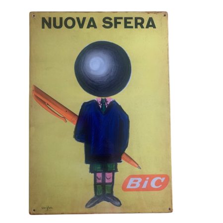 Vintage Savignac Ballpoint Pen Advertising Sign